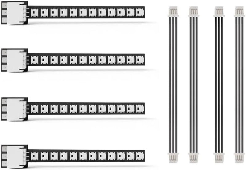 4-pack LED mini light strips with white 2-pin connectors