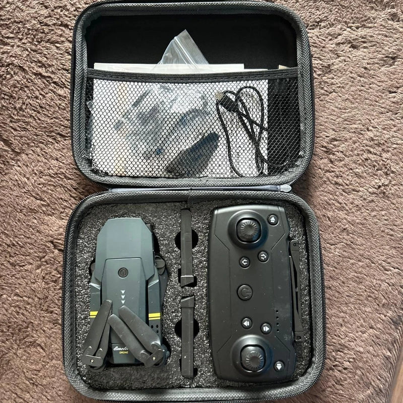 Mini RC quadcopter drone kit in zip case with controller and spare parts