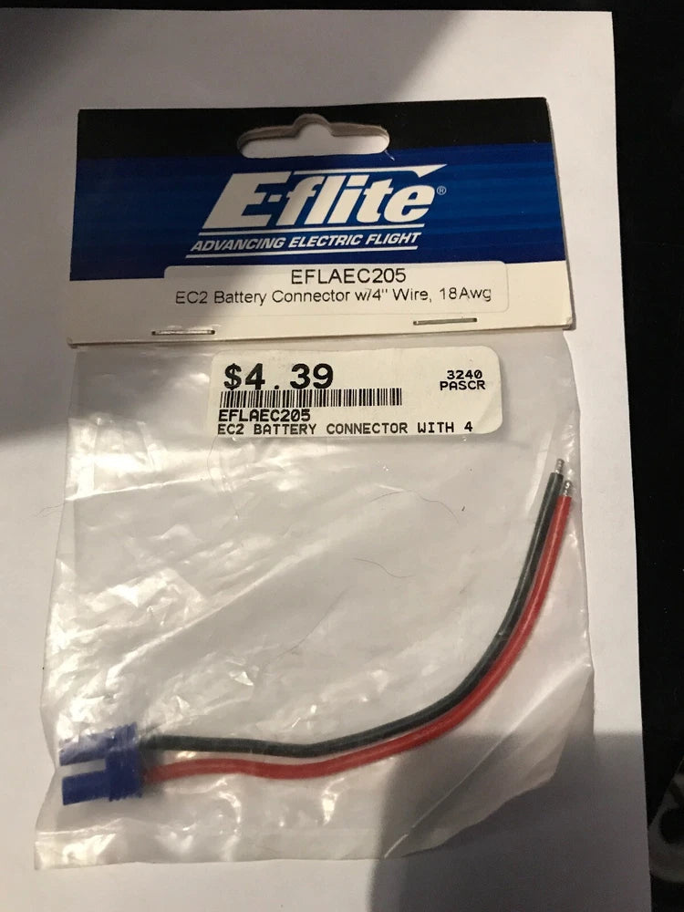 E-flite EC2 Battery Connector with 4" Wire 18 AWG EFLAEC205 Battery