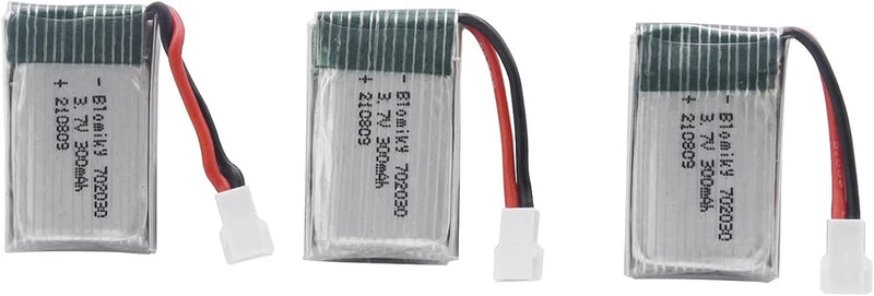 3 Pack 3.7V 300mAh Battery with MX2.0 Plug Replacement for 1 18 Scale Remote Battery