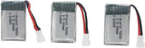 3 Pack 3.7V 300mAh Battery with MX2.0 Plug Replacement for 1 18 Scale Remote Battery