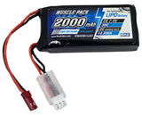 NHX RC Muscle Pack 2S 7.4V 2000mAh 30C Lipo Battery w/ JST Connecter Battery