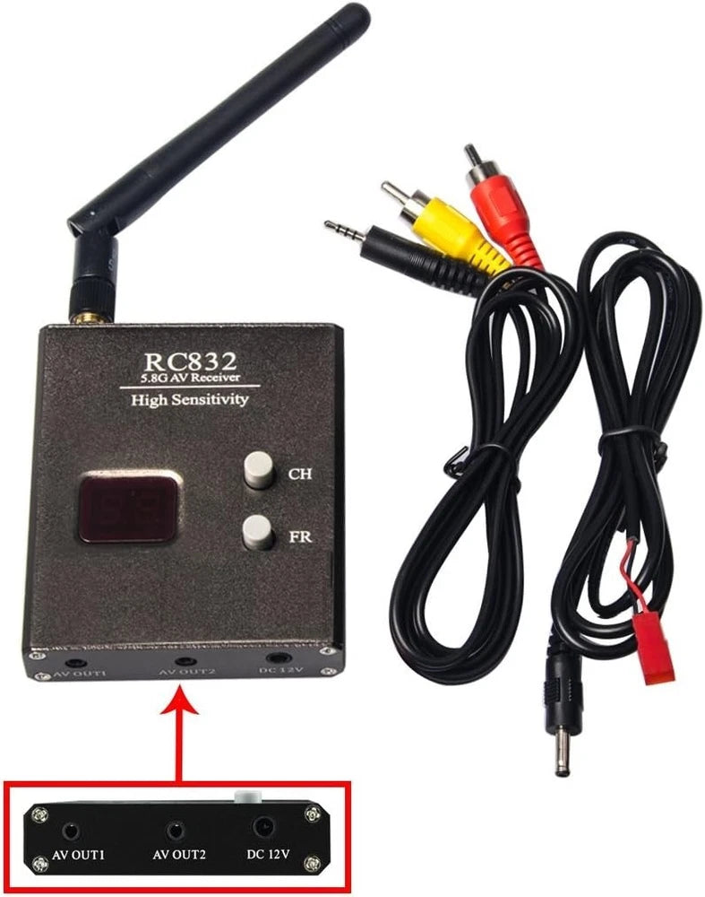 WR832 5.8GHz 40CH Wireless FPV Audio Video Receiver for Racing Drone
