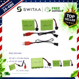Blomiky 2 Pack 7.4V 1000mAh Li-ion RC Car Battery SM-4P Plug USB Cable Battery