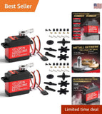 2Pcs 25KG High Torque Waterproof Servo Motor for 1/8 & 1/10 RC Cars
