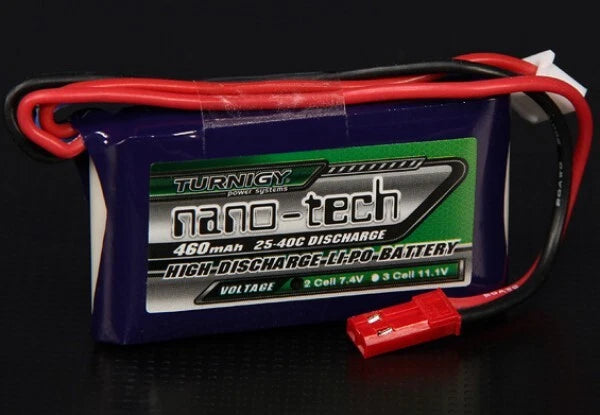 TURNIGY NANO-TECH 460mAh 2S 7.4V 25C LIPO BATTERY PACK JST RC Battery