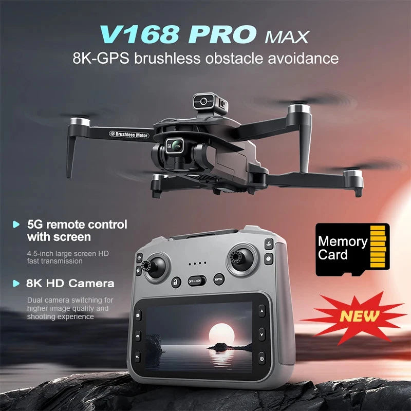 Foldable FPV drone with HD camera and remote controller screen
