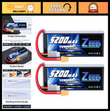 High-Performance 2S Lipo Battery 5200mAh 7.4V 120C XT60 Soft Pack for RC Cars, D