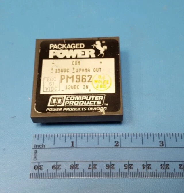 DC-DC CONVERTER MODULE, PM962, Packaged Power , Output : 15V/190mA, Input 12VDC