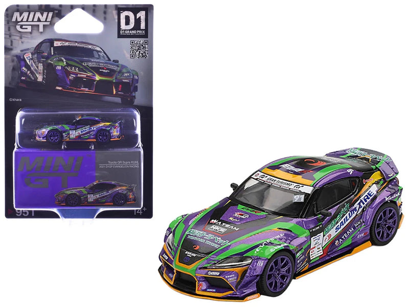 1:64 Toyota GR Supra -- KUHL 2021 D1GP EVANGELION RACING -- Mini GT MGT00951