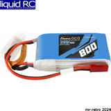 Gens Ace 2S LiPo battery pack, blue case with red/black JST leads, 800mAh
