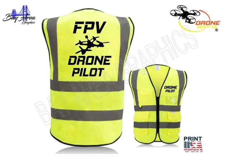 FPV Drone Pilot High Visibility Safety Vest  360* REFLECTIVE+POCKETS FRONT/BACK