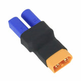 EC5 to XT60 adapter, no wires; black housing with blue insulators and gold XT60 plug