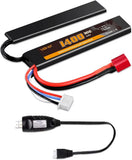 3S Airsoft Battery 11.1V 1400mAh Lipo Battery 30C Burst 60C Butterfly Battery