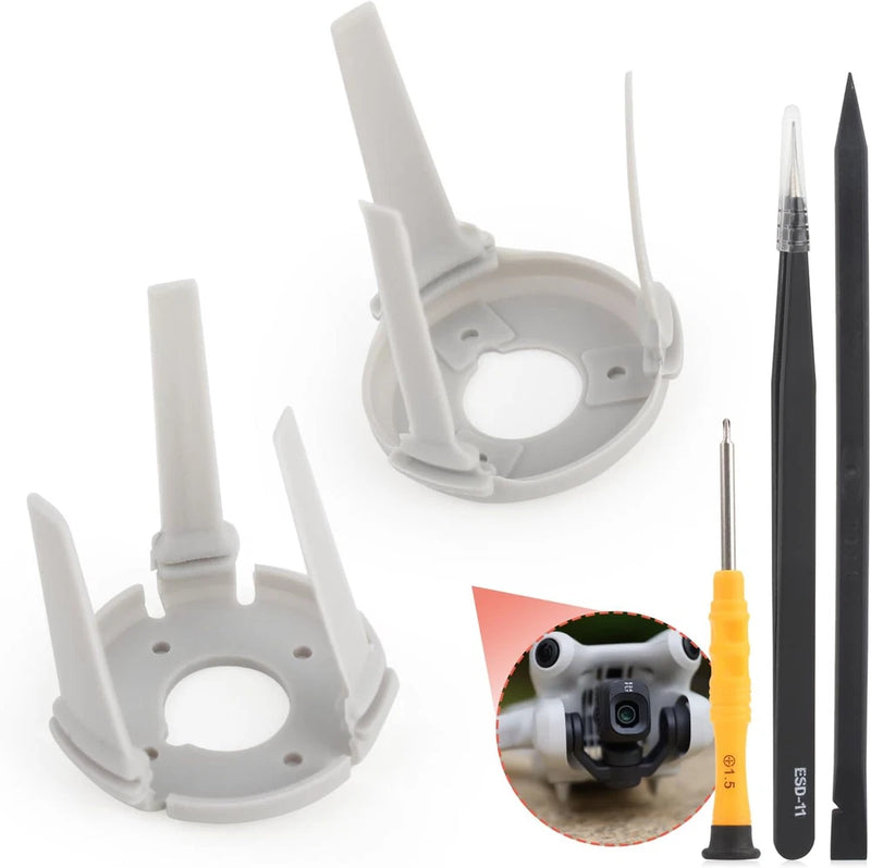 White gimbal shock absorption rubber replacement kit with mounts and tools