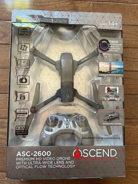 Ascend Aeronautics ASC-2600 Premium HD Video Drone 1080P Camera-NEW