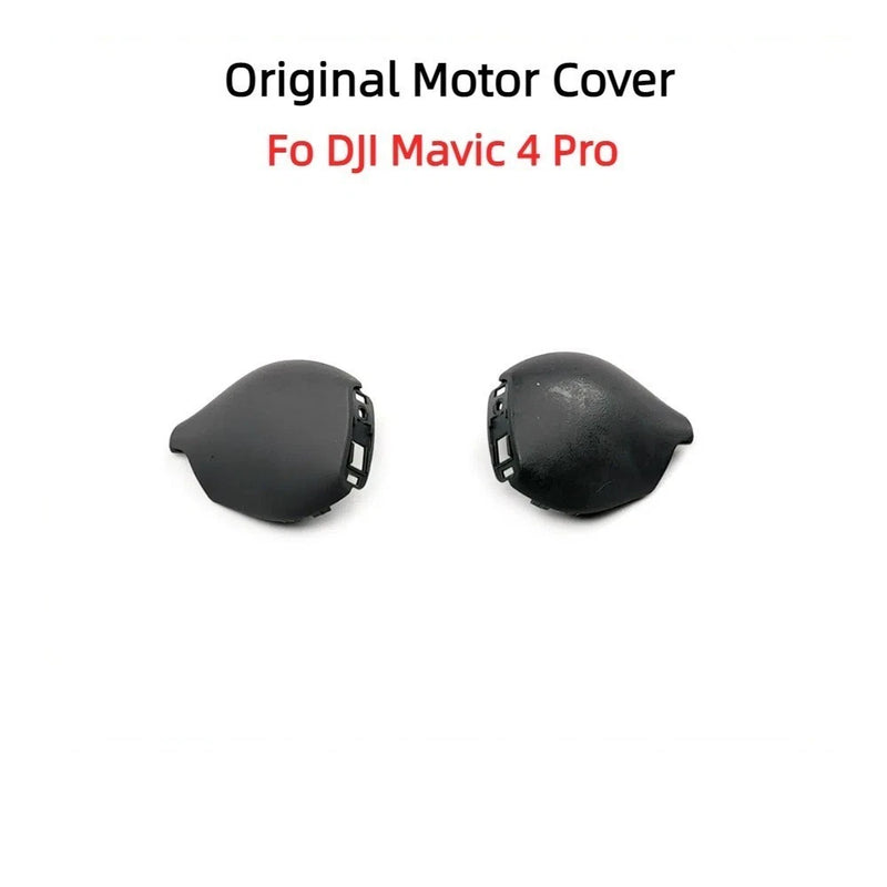 Curved rear motor cover set (2) for DJI Mavic 4 Pro, dark gray with vent slots