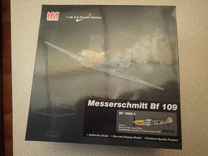 Sealed 1:48 Messerschmitt Bf 109E-3 model kit in yellow box