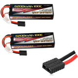 2 pack VANT 6200mAh 2S 7.4 100C LiPo Battery FITS Traxxas SLASH RUSTLER HOSS Battery