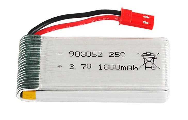 3.7V 1800mAh JST Plug 25C Li Battery 903052 For Quadcopter Heli HQ898B H11D Quad
