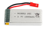 3.7V 1800mAh JST Plug 25C Li Battery 903052 For Quadcopter Heli HQ898B H11D Quad