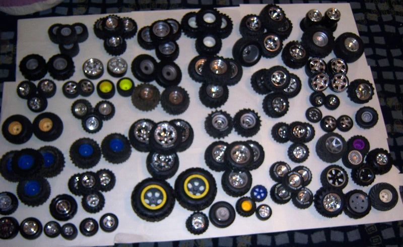 Junkyard Model Car Rubber Big Swamper Tires + Rims DIY (PICK & CHOOSE ) $5