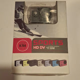 Sports action camera retail box with 1080P HD DV and water resistant label