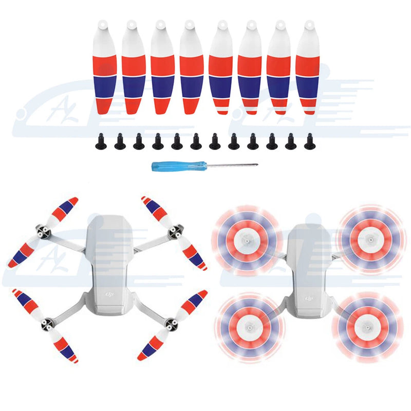 8Pcs Low Noise Propellers Props Blades White Red Blue Stripe For DJI Mavic Mini