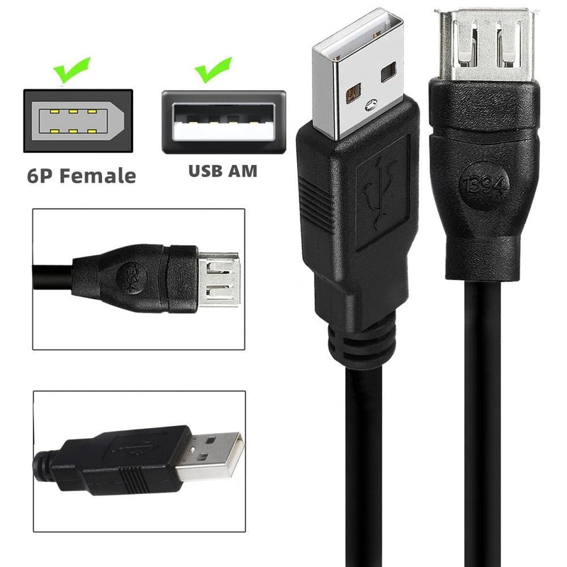 1PC IEEE 1394 Cable Firewire 6 Pin Female To USB 2.0 AM Cable For Digital Camera