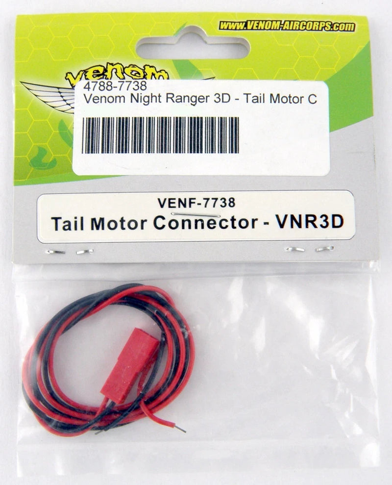 RC helicopter tail motor connector with red/blue wire leads