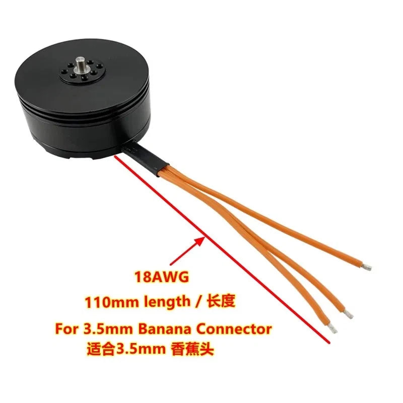 Brushless motor with 110mm 18AWG leads, 3.5mm banana connectors