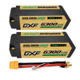 2x DXF 6300mAh 2S 7.6V 140C RC HardCase HV Golden NGP Plus Shorty Lipo Battery