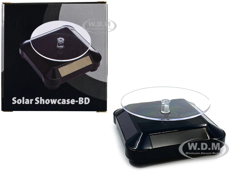 3.5" SOLAR ROTATING DISPLAY STAND W/BLACK BASE FOR 1/64 SCALE MODEL CARS 002-BK