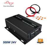 Pure Sine Wave Power Inverter 500W 24VDC To 120/220CAC Solar Converter RV Car