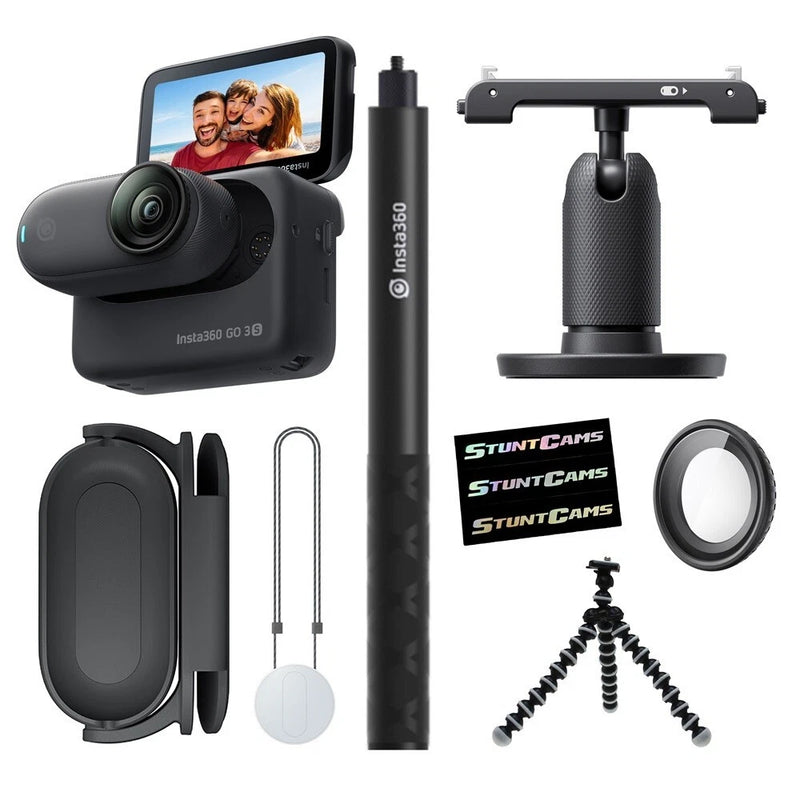 Insta360 4K GO 3S Black 64GB Camera WiFi Mini Waterproof Camera + Selfie Stick
