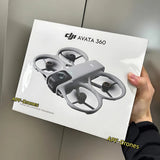 DJI Avata 360 drone shown on product box with gray quadcopter design