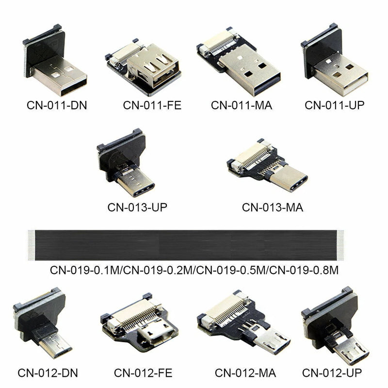CABLECY USB2.0 Micro-USB USB-C Male Female Connector Socket for FPV  Photography