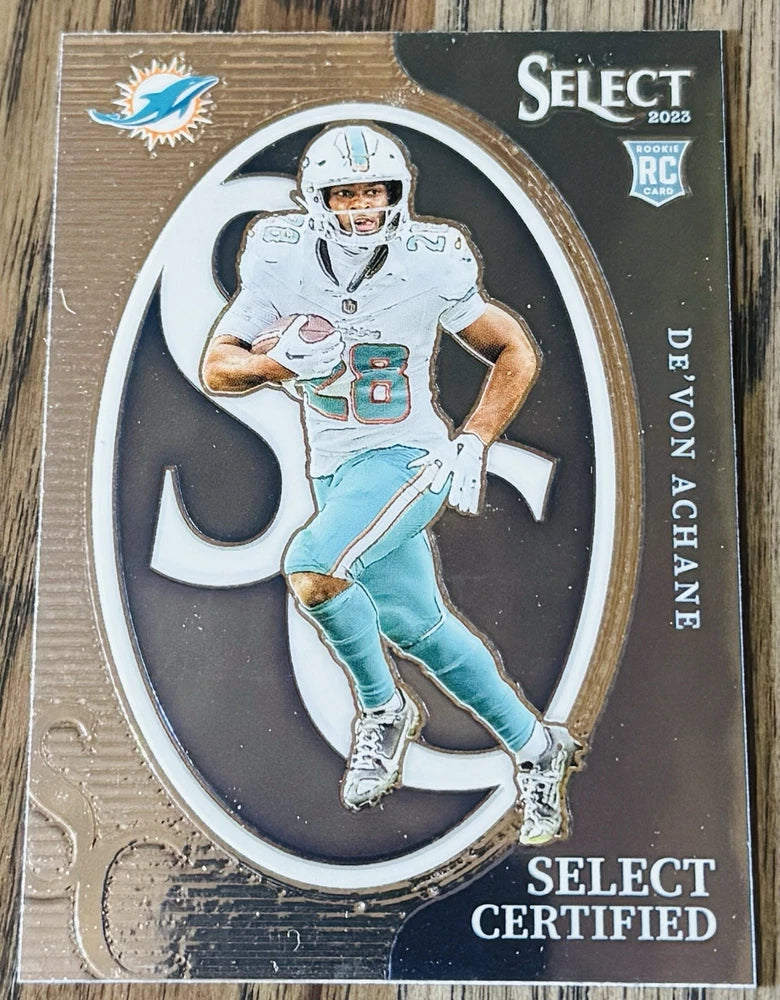 De'Von Achane 2023 Panini Select Football Certified #CRO-DAC Rookie RC Dolphins Converter