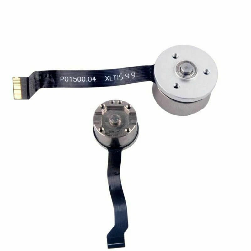 Replacement gimbal motor part with round silver module and black ribbon cable connector