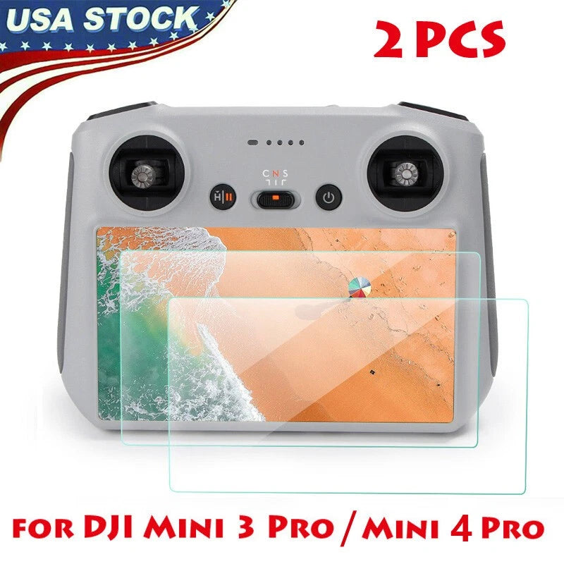 Tempered glass screen protector film for DJI Mini 3 Pro/4 Pro controller, 2-pack