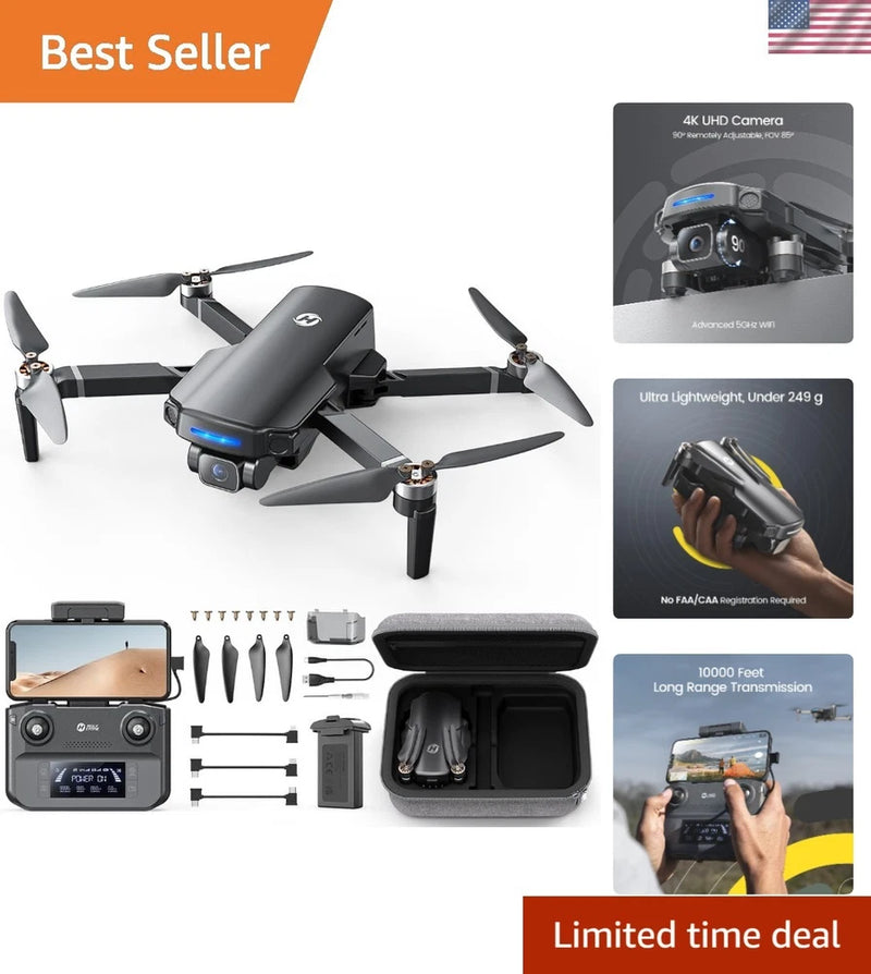 GPS Drone with 4K UHD Camera for Adults Beginner; HS360S 249g Foldable FPV RC...