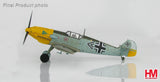 Scale WWII fighter aircraft model with yellow nose and Luftwaffe markings