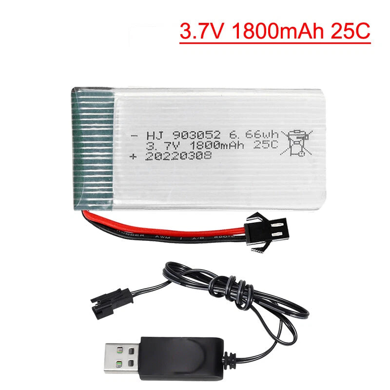 3.7V 1800mAh 25C Lipo Battery SM plug for SYMA X5SW X5 X5S X5C M18 H5P KY601S RC