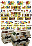 1:64,1:43,1:32,1:24   M & M's WATER-SLIDE DECALS FOR HOT WHEELS, SLOT CAR MODEL