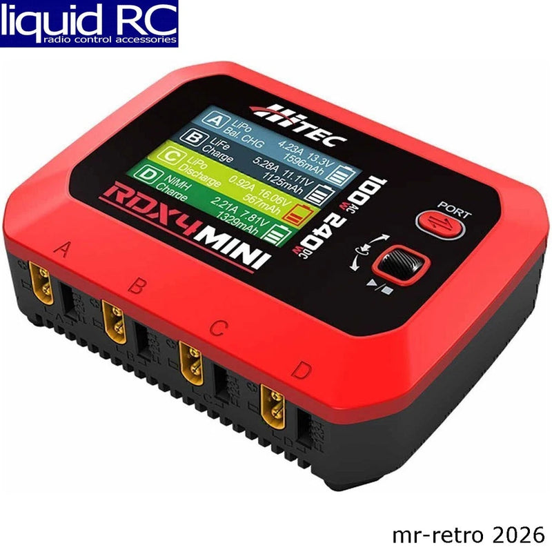 Hitec/RCD 44350 Rdx4 Mini 240w Dc 100w Ac Battery Charger (1-4s) Battery