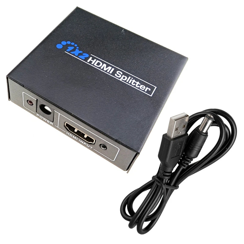 HDMI Splitter 1 In 2 Out 4K 2160P Video Audio Adapter Dual Display Transmitter