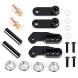Aluminum servo steering fixing mount kit, black, with screws and washers