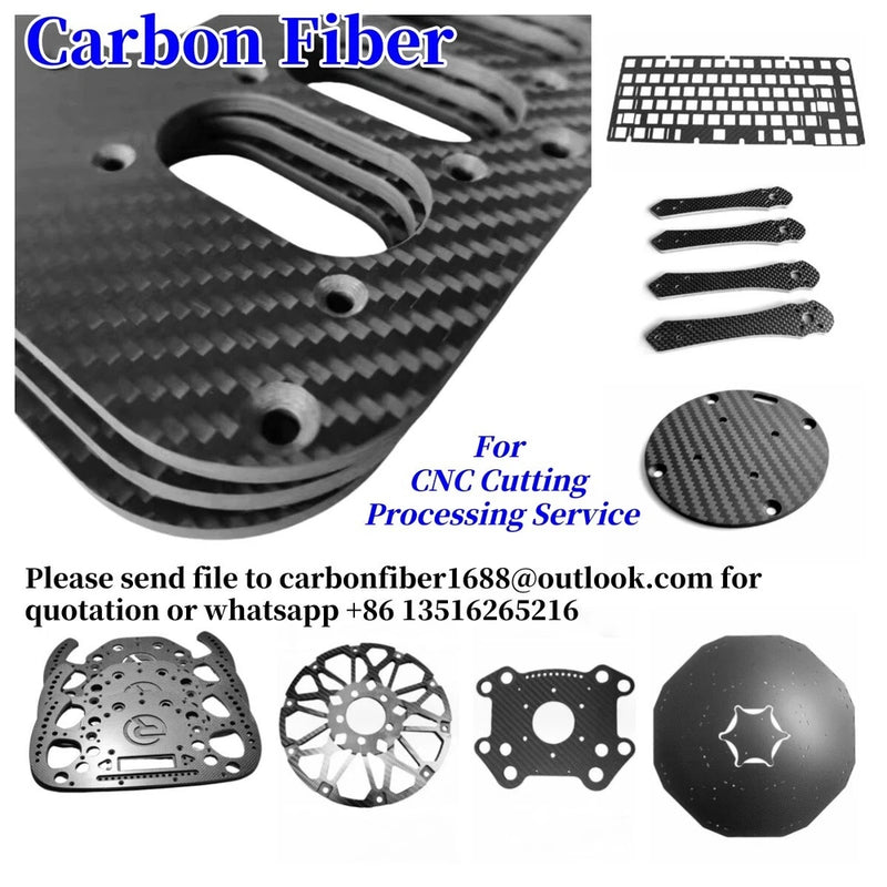 Carbon Fiber Sheet Plate Panel Custom CNC Cut Process Carve FPV Drone Arm Frame
