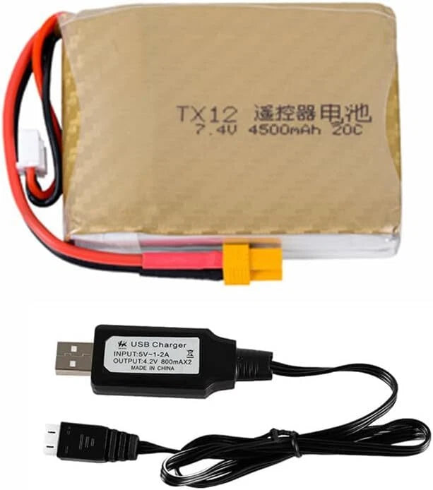 7.4V 4500mah Li Battery XT30 Plug for Radiomaster TX12 MARK II Radio Transmitter