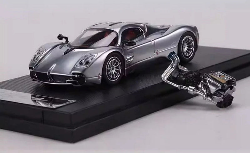Hone model 1/64 Scale Pagani Utopia Silver Diecast Car Model Toy Gift NIB